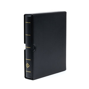 Album Optima (F), incl. cassette en zonder bladen - Zwart - 4 Rings - Afm: 240 x 270 x 40 mm