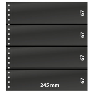 Feuilles de pochettes - 4 compartiment(s): 245 x 67 mm - Omnia (04) - Noir - 18 Anneaux