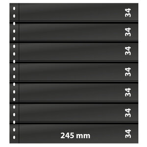 Insteekblad - 7 vaks indeling: 245 x 34 mm - Omnia (07) -  - Zwart - 18 Rings
