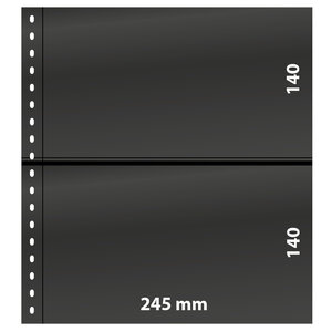 Insert sheets - 2 compartment(s): 245 x 140 mm - Omnia (02) - Black - 18 Rings