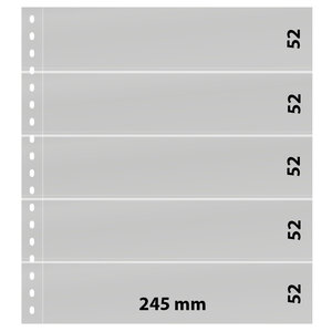 Einsteckblätter - 5 er Einteilung: 245 x 52 mm - Omnia (013) - Weiß - 18 Ringe
