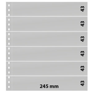 Feuilles de pochettes - 6 compartiment(s): 245 x 43 mm - Omnia (014) - Blanc - 18 Anneaux