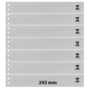 Feuilles de pochettes - 7 compartiment(s): 245 x 34 mm - Omnia (015) - Blanc - 18 Anneaux