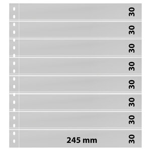 Feuilles de pochettes - 8 compartiment(s): 245 x 30 mm - Omnia (016) - Blanc - 18 Anneaux