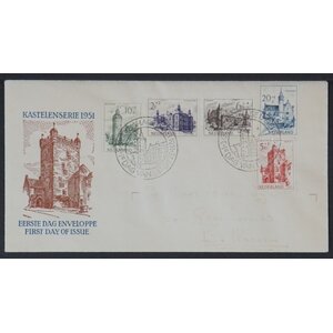 NVPH - E    5, Couvertures Premier Jour, Émis de l'année:  1951, Adressée (A) - Rabat fermé (CF)