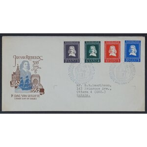 NVPH - E    7, Couverture Premier Jour (Pays-Bas), Émis de l'année:  1952, Adressée (A) - Rabat fermé (CF)