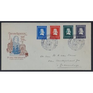 NVPH - E    7, First Day Cover, Issued in the year:  1952, Addressed (A) - Open flap (OF)