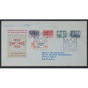 NVPH - , Ersttagsbriefe (Niederlande), Ausgegeben im Jahr:  1952, Adressiert (A) - Offene Klappe (OF)