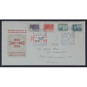 NVPH - , Couverture Premier Jour (Pays-Bas), Émis de l'année:  1952, Adressée (A) - Rabat ouvert (OF)