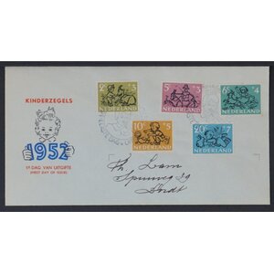 NVPH - E   11, First Day Cover (Netherlands), Issued in the year:  1952, Addressed (A) - Open flap (OF)