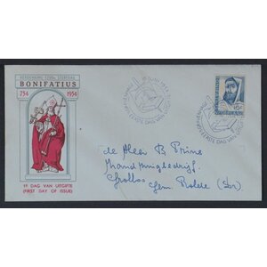 NVPH - E   17, Couverture Premier Jour (Pays-Bas), Émis de l'année:  1954, Adressée (A) - Rabat fermé (CF)