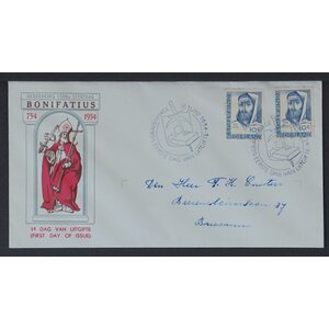NVPH - , First Day Cover (Netherlands), Issued in the year:  1954, Addressed (A) - Closed flap (CF)