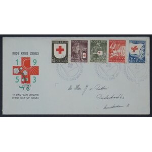 NVPH - E   14, Couverture Premier Jour (Pays-Bas), Émis de l'année:  1953, Adressée (A) - Rabat fermé (CF)