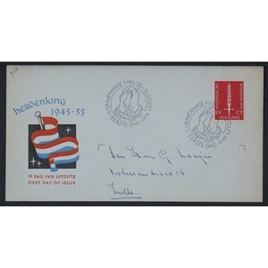 NVPH - E   22, Ersttagsbriefe (Niederlande), Ausgegeben im Jahr:  1955, Adressiert (A) - Geschlossene Klappe (CF)