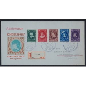 NVPH - E   24, First Day Cover (Netherlands), Issued in the year:  1955, Addressed (A) - Open flap (OF)