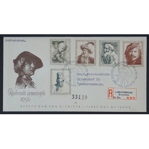NVPH - E   25, Couverture Premier Jour (Pays-Bas), Émis de l'année:  1956, Adressée (A) - Rabat ouvert (OF)
