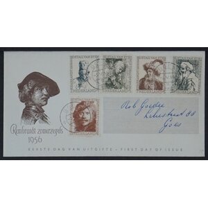 NVPH - E   25, First Day Cover (Netherlands), Issued in the year:  1956, Addressed (A) - Open flap (OF)