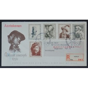 NVPH - E   25, Ersttagsbriefe (Niederlande), Ausgegeben im Jahr:  1956, Adressiert (A) - Obenseite aufgeschnitten (TO)