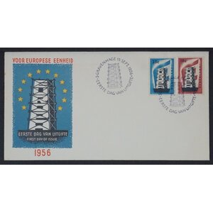 NVPH - E   27, Couverture Premier Jour (Pays-Bas), Émis de l'année:  1956, Vierge (UA) - Rabat ouvert (OF)