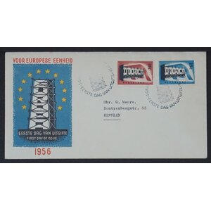 NVPH - , Couverture Premier Jour (Pays-Bas), Émis de l'année:  1956, Adressée (A) - Rabat ouvert (OF)