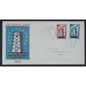 NVPH - , Couverture Premier Jour (Pays-Bas), Émis de l'année:  1956, Adressée (A) - Rabat ouvert (OF)