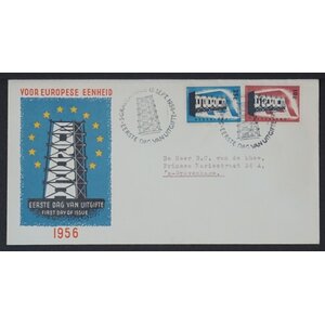 NVPH - E   27, Ersttagsbriefe (Niederlande), Ausgegeben im Jahr:  1956, Adressiert (A) - Geschlossene Klappe (CF)