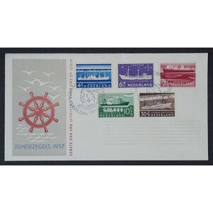 NVPH - E   29, First Day Cover (Netherlands), Issued in the year:  1956, Blank (UA) - Open flap (OF)