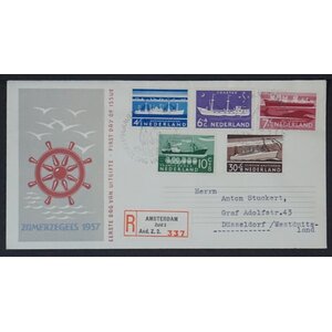 NVPH - E   29, Ersttagsbriefe (Niederlande), Ausgegeben im Jahr:  1956, Adressiert (A) - Offene Klappe (OF)