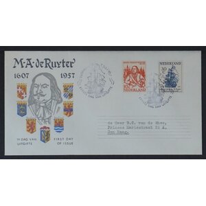 NVPH - E   30, First Day Cover (Netherlands), Issued in the year:  1957, Addressed (A) - Closed flap (CF)