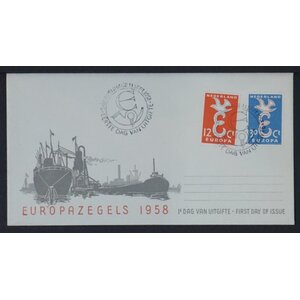 NVPH - E   35, Couverture Premier Jour (Pays-Bas), Émis de l'année:  1958, Vierge (UA) - Rabat ouvert (OF)