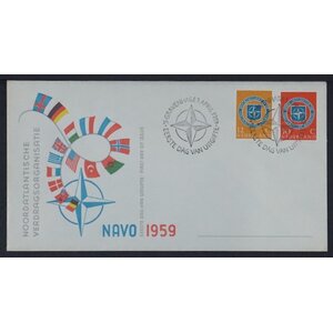 NVPH - E   37, Ersttagsbriefe (Niederlande), Ausgegeben im Jahr:  1959, Leer (UA) - Offene Klappe (OF)