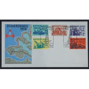 NVPH - E   38, First Day Cover, Issued in the year:  1959, Blank (UA) - Open flap (OF)