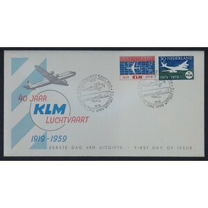 NVPH - E   40, First Day Cover (Netherlands), Issued in the year:  1959, Blank (UA) - Open flap (OF)