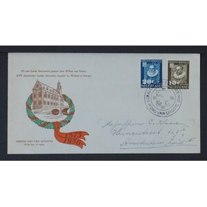 NVPH - E    3, Couverture Premier Jour (Pays-Bas), Émis de l'année:  1950, Adressée (A) - Certificat d’expertise - Rabat ouvert (OF)
