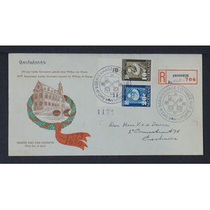 NVPH - E    3, First Day Cover (Netherlands), Issued in the year:  1950, Addressed (A) - Expert certificate - Open flap (OF)