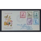 NVPH _ FDC    E.4, Eerste Dag envelop, Uitgegeven in het jaar:  1950, Geadresseerd (A) - Certificaat  - Open klep (OF)