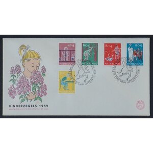 NVPH - E   41, First Day Cover (Netherlands), Issued in the year:  1959, Blank (UA) - Open flap (OF)