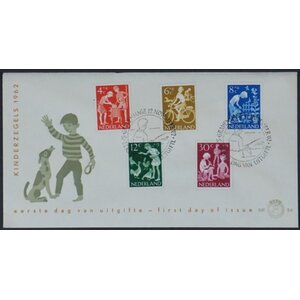 NVPH - E   54, Couverture Premier Jour (Pays-Bas), Émis de l'année:  1962, Vierge (UA) - Version différente - Rabat ouvert (OF)
