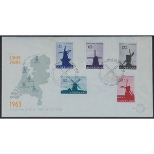 NVPH - E   56, First Day Cover, Issued in the year:  1963, Blank (UA) - Alternative version  - Closed flap (CF)