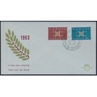 NVPH - E   59, First Day Cover (Netherlands), Issued in the year:  1963, Blank (UA) - Open flap (OF)