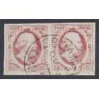 NVPH -    2i, Briefmarke, Ausgegeben im Jahr:  1852, Gestempelt (U) - Befund  - Paar