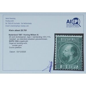 NVPH:   10 IA - Niederlande - Briefmarke