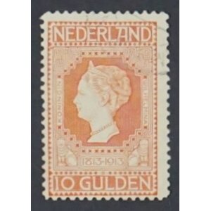 NVPH -   101b, Postage stamp (Netherlands), Issued in the year:  1913, Used (U) - Plate flaw101PM  - Expert attestation