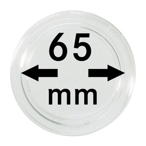 Coin Capsules Round - suitable for coins Ø 65 mm.