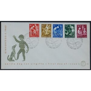 NVPH - E   54fa, First Day Cover (Netherlands), Issued in the year:  1962, Address erased (ERA) - Expert attestation - Alternative version - Open flap (OF) - Open flap (OF)
