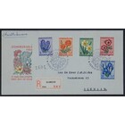 NVPH - E   13, Eerste Dag envelop, Uitgegeven in het jaar:  1953, Geadresseerd (A) - Certificaat  - Open klep (OF)  - Colored