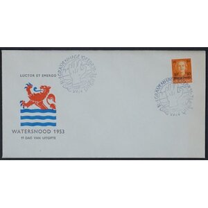 NVPH - , Couverture Premier Jour (Pays-Bas), Émis de l'année:  1953, Vierge (UA) - Certificat d’expertise - Rabat fermé (CF)