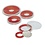 coin capsules - Round - with spacer rings (Burgundy red) - for coins: Ø 16-51 mm - Grips (vario) ■ per 10 pieces