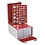Coin Case - Aluminium - Red velour lining, suitable for 8 Lindner stacking elements 236×303 mm – lockable ■ per piece