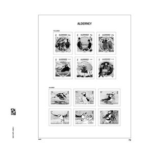 Nachtrag Jahr: 2023 - Alderney - Typ: DeLuxe - Blätter für Basisalbum, N°: 72-74, B33-34 (5 Stk.) - Davo (2 Löcher)